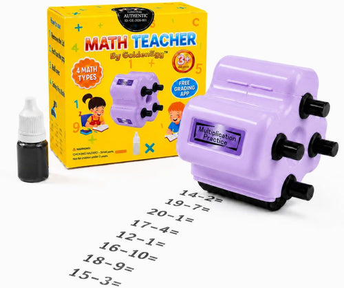 Math Teacher 4-in-1 Math Roller Stamp for Kids