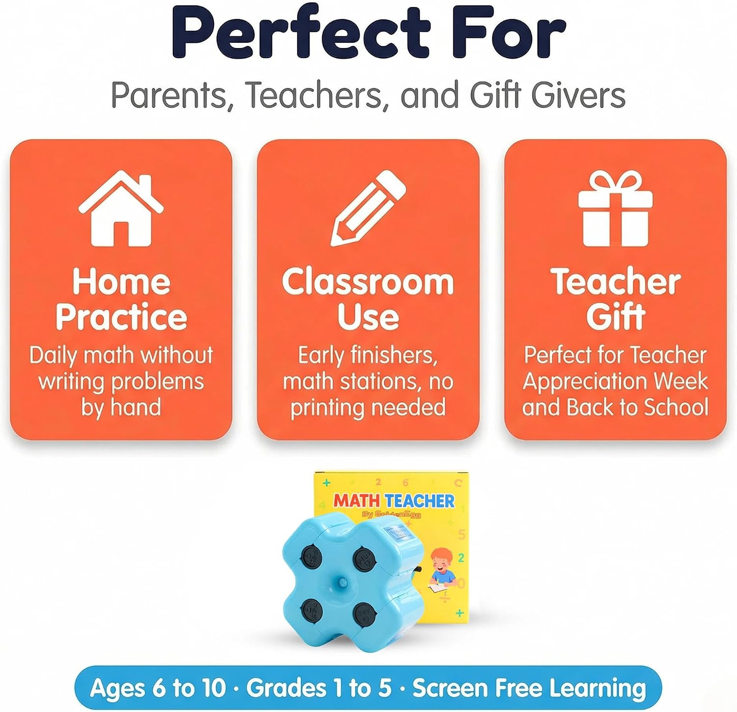 Math Teacher 4-in-1 Math Roller Stamp for Kids