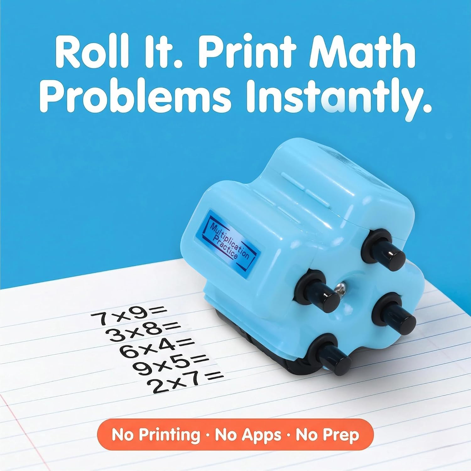 Math Teacher 4-in-1 Math Roller Stamp for Kids