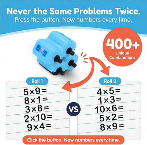 Math Teacher 4-in-1 Math Roller Stamp for Kids